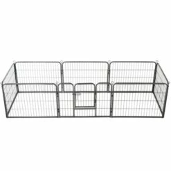 Topdeal Parc Pour Chiens 8 Panneaux Acier 60 X 80 Cm Noir