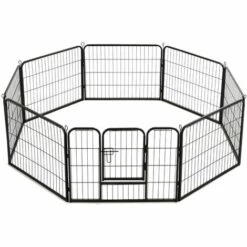 Topdeal Parc Pour Chiens 8 Panneaux Acier 60 X 80 Cm Noir -Niche, chenil, enclos et parc pour chien Soldes 2022 22997141 5