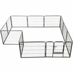 Topdeal Parc Pour Chiens 12 Panneaux Acier 80 X 60 Cm Noir 8 Topdeal Parc Pour Chiens 12 Panneaux Acier 80 X 60 Cm Noir -Niche, chenil, enclos et parc pour chien Soldes 2022 22997143 4