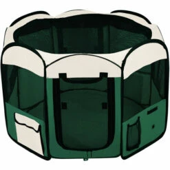 BATHRINS Parc Pour Chien Chat Pliable,125*125*61cm,49cm*61cm*8pcs + 1 Housse De Transport-Vert -Niche, chenil, enclos et parc pour chien Soldes 2022 23051412 5