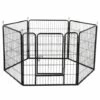 Yaheetech 6 Panneaux Parc Enclos Pour Chiens Chiots Lapins Métal 80 X 80 Cm Noir