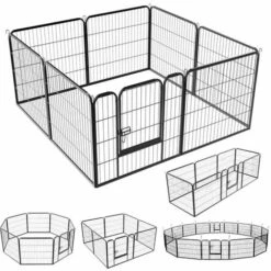 Yaheetech 8 Panneaux Parc Enclos Pour Chiens Chiots Lapins Métal 80 X 80 Cm Noir 7 Yaheetech 8 Panneaux Parc Enclos Pour Chiens Chiots Lapins Métal 80 X 80 Cm Noir -Niche, chenil, enclos et parc pour chien Soldes 2022 23070777 4