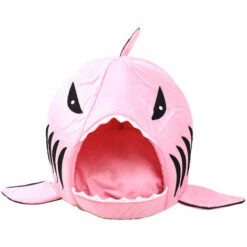 ASUPERMALL Forme De Requin Double Usage Coton Chats Chiens Maison Et Pad Pet Fournitures, Rose, S -Niche, chenil, enclos et parc pour chien Soldes 2022 23148640 5