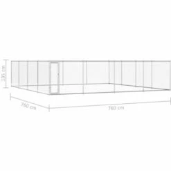 Topdeal Chenil Extérieur Pour Chiens Acier Galvanisé 760x760x185 Cm -Niche, chenil, enclos et parc pour chien Soldes 2022 23430955 5