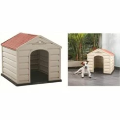 DOGSTYLE Niche Pour Chien PUPPY 68 X 61 X 58 CM Polypropylène Confort Thermique Intérieure/Extérieure Montage Rapide -Niche, chenil, enclos et parc pour chien Soldes 2022 24741959 3