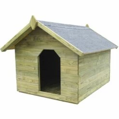 Hommoo Niche De Jardin Avec Toit Ouvrant Pour Chien Pin Impregne FSC HDV29303