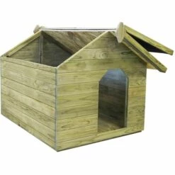 Hommoo Niche De Jardin Avec Toit Ouvrant Pour Chien Pin Impregne FSC HDV29303 -Niche, chenil, enclos et parc pour chien Soldes 2022 25142022 5