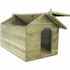 Hommoo Niche De Jardin Avec Toit Ouvrant Pour Chien Pin Impregne FSC HDV29304 -Niche, chenil, enclos et parc pour chien Soldes 2022 25142026 5