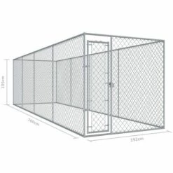 Hommoo Chenil D'exterieur Pour Chiens 7,6x1,9x2 M HDV06399 9 Hommoo Chenil D'exterieur Pour Chiens 7,6x1,9x2 M HDV06399 -Niche, chenil, enclos et parc pour chien Soldes 2022 25383514 5