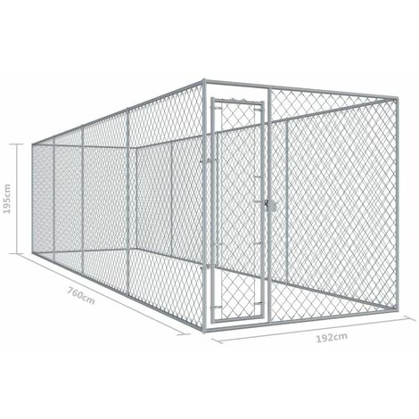 Hommoo Chenil D'exterieur Pour Chiens 7,6x1,9x2 M HDV06399 5 Hommoo Chenil D'exterieur Pour Chiens 7,6x1,9x2 M HDV06399 – Image 5