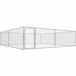 Hommoo Chenil Exterieur Pour Chiens Acier Galvanise 4x4x1 M HDV07332