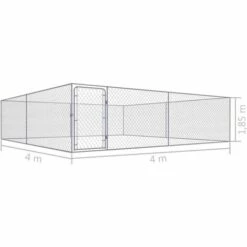 Hommoo Chenil Exterieur Pour Chiens Acier Galvanise 4x4x1 M HDV07332 -Niche, chenil, enclos et parc pour chien Soldes 2022 25383554 5