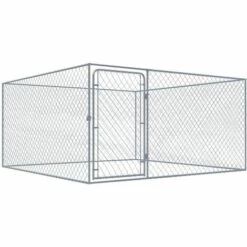 Hommoo Chenil Exterieur Pour Chiens Acier Galvanise 2x2x1 M HDV33046
