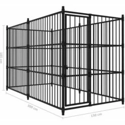 Hommoo Chenil D'exterieur Pour Chiens 300x150x185 Cm HDV33049 9 Hommoo Chenil D'exterieur Pour Chiens 300x150x185 Cm HDV33049 -Niche, chenil, enclos et parc pour chien Soldes 2022 25383680 5