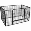 HELLOSHOP26 Parc Enclos En Métal Pliable Pour Chien Animaux 122 X 78 X 69 Cm Noir - Métal