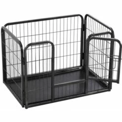 Hommoo Parc Pour Chiots Acier 93 X 63 X 61 Cm HDV07132 -Niche, chenil, enclos et parc pour chien Soldes 2022 25636132 4