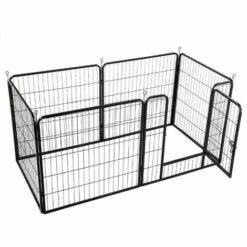 WYCTIN Hofuton 6 Panneaux Parc Chien 80 X 60 Cm Enclos Pour Chien Chiot Lapin Cochon Petit Animal Compagnie Avec Porte Intérieur Extérieur -Niche, chenil, enclos et parc pour chien Soldes 2022 26012553 5