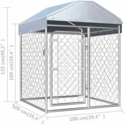 TRUE DEAL Chenil Extérieur Avec Toit 100 X 100 X 125 Cm -Niche, chenil, enclos et parc pour chien Soldes 2022 26121702 5