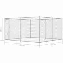 TRUE DEAL Chenil Extérieur Pour Chiens 383x383x185 Cm -Niche, chenil, enclos et parc pour chien Soldes 2022 26122098 5