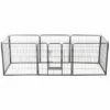 TRUE DEAL Parc Pour Chiens 8 Panneaux Acier 80 X 80 Cm Noir