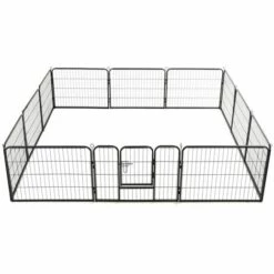 TRUE DEAL Parc Pour Chiens 12 Panneaux Acier 80 X 60 Cm Noir -Niche, chenil, enclos et parc pour chien Soldes 2022 26126440 5