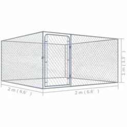 TRUE DEAL Chenil Extérieur Pour Chiens, Parc Pour Chien Acier Galvanisé 2x2x1 M -Niche, chenil, enclos et parc pour chien Soldes 2022 26126641 5