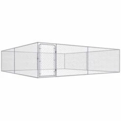 TRUE DEAL Chenil Extérieur Pour Chiens, Parc Pour Chien Acier Galvanisé 4x4x1 M