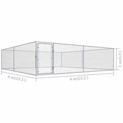 TRUE DEAL Chenil Extérieur Pour Chiens, Parc Pour Chien Acier Galvanisé 4x4x1 M -Niche, chenil, enclos et parc pour chien Soldes 2022 26126642 5
