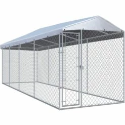 TRUE DEAL Chenil Extérieur Avec Toit Pour Chiens 760x190x225 Cm -Niche, chenil, enclos et parc pour chien Soldes 2022 26660143 5