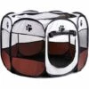 BARES Parc Portable Pliable Pour Animaux De Compagnie, Tente Lavable Pliable Pour Animaux De Compagnie Chien Maison Chiot Chat Cage Chenil Clôture Octogonale Accueil Fournitures De Plein Air