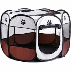 BARES Parc Portable Pliable Pour Animaux De Compagnie, Tente Lavable Pliable Pour Animaux De Compagnie Chien Maison Chiot Chat Cage Chenil Clôture Octogonale Accueil Fournitures De Plein Air