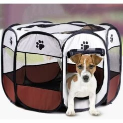BARES Parc Portable Pliable Pour Animaux De Compagnie, Tente Lavable Pliable Pour Animaux De Compagnie Chien Maison Chiot Chat Cage Chenil Clôture Octogonale Accueil Fournitures De Plein Air -Niche, chenil, enclos et parc pour chien Soldes 2022 27830046 3