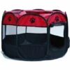 BARES Parc Portable Pliable Pour Animaux De Compagnie, Tente Lavable Pliable Pour Animaux De Compagnie Chien Maison Chiot Chat Cage Chenil Clôture Octogonale Accueil Fournitures De Plein Air ( Color : Red )