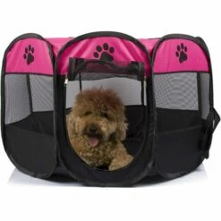 BARES Parc Portable Pliable Pour Animaux De Compagnie, Tente Lavable Pliable Pour Animaux De Compagnie Chien Maison Chiot Chat Cage Chenil Clôture Octogonale Accueil Fournitures De Plein Air ( Color : Red ) -Niche, chenil, enclos et parc pour chien Soldes 2022 27830049 3