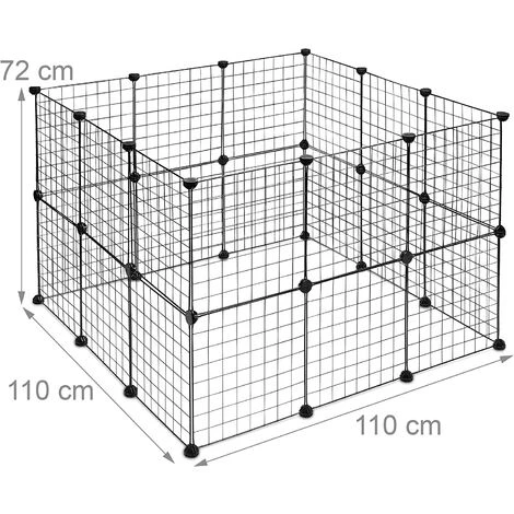 IDEGU Enclos Pour Petits Animaux Domestiques DIY Parc Extensible Cage Grille Clapier Grillage Pack De 24, Noir - Noir 4 IDEGU Enclos Pour Petits Animaux Domestiques DIY Parc Extensible Cage Grille Clapier Grillage Pack De 24, Noir - Noir – Image 4