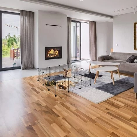 IDEGU Enclos Pour Petits Animaux Domestiques DIY Parc Extensible Cage Grille Clapier Grillage Pack De 24, Noir - Noir 5 IDEGU Enclos Pour Petits Animaux Domestiques DIY Parc Extensible Cage Grille Clapier Grillage Pack De 24, Noir - Noir – Image 5