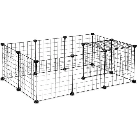 IDEGU Enclos Pour Petits Animaux Domestiques DIY Parc Extensible Cage Grille Clapier Grillage Pack De 12, Noir - Noir 3 IDEGU Enclos Pour Petits Animaux Domestiques DIY Parc Extensible Cage Grille Clapier Grillage Pack De 12, Noir - Noir – Image 3
