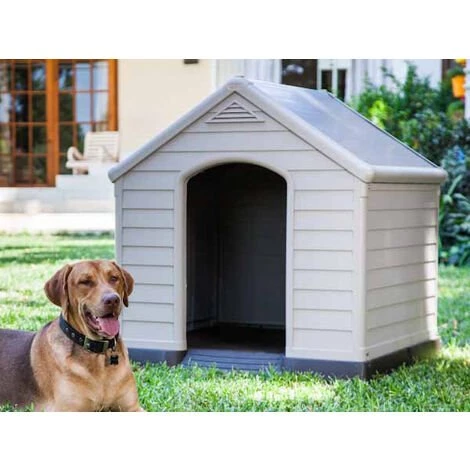 KETER Niche Pour Animaux En Résine DOGHOUSE - Beige Et Marron 1 KETER Niche Pour Animaux En Résine DOGHOUSE - Beige Et Marron