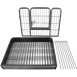 OOBEST Parc Enclos Pour Chiens Chiot Lapin Rongeur Clôture En Métal Pour Exercice Pliable Hauteur 60cm, 6 Panneaux, Noir 8 OOBEST Parc Enclos Pour Chiens Chiot Lapin Rongeur Clôture En Métal Pour Exercice Pliable Hauteur 60cm, 6 Panneaux, Noir -Niche, chenil, enclos et parc pour chien Soldes 2022 28968790 4