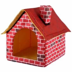 Betterlife Cheminée Pet House Dog Supplies Cheminée Dog House Cat House Dog Cage Tent House Pet Supplies (Rouge 39 * 40.5 * 44 CM)