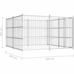 TRUE DEAL Chenil D'extérieur Pour Chiens 300 X 300 X 185 Cm -Niche, chenil, enclos et parc pour chien Soldes 2022 30669651 5