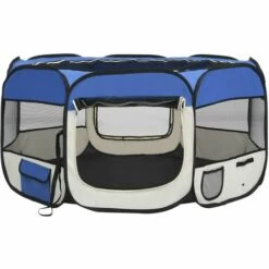TRUE DEAL Parc Pliable Pour Chien Avec Sac De Transport Bleu 125x125x61cm -Niche, chenil, enclos et parc pour chien Soldes 2022 30915968 3