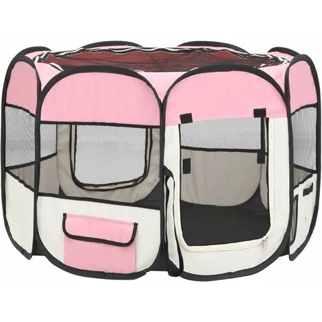 VidaXL Parc Pour Chiens Pliable Avec Sac De Transport Rose 90x90x58 Cm - Rose 4 VidaXL Parc Pour Chiens Pliable Avec Sac De Transport Rose 90x90x58 Cm - Rose – Image 4