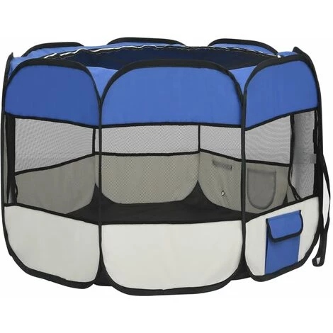 VidaXL Parc Pour Chiens Pliable Avec Sac De Transport Bleu 90x90x58 Cm - Bleu 4 VidaXL Parc Pour Chiens Pliable Avec Sac De Transport Bleu 90x90x58 Cm - Bleu – Image 4