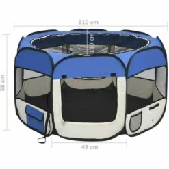 Parc Pliable Pour Chien Avec Sac De Transport Bleu 110x110x58cm VidaXL 7 Parc Pliable Pour Chien Avec Sac De Transport Bleu 110x110x58cm VidaXL -Niche, chenil, enclos et parc pour chien Soldes 2022 30928754 3