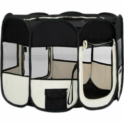 ASUPERMALL Parc Pour Chiens Pliable Avec Sac De Transport Noir 90x90x58 Cm -Niche, chenil, enclos et parc pour chien Soldes 2022 31946175 3