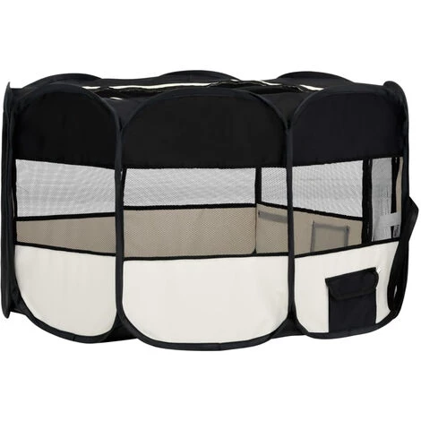 ASUPERMALL Parc Pliable Pour Chien Avec Sac De Transport Noir 145x145x61cm 4 ASUPERMALL Parc Pliable Pour Chien Avec Sac De Transport Noir 145x145x61cm – Image 4
