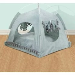 BETTERLIFE Tente Pour Animaux, Lit De Animaux De Compagnie, Tente Coussin Panier Niche Pour Chat Ultra Soft Avec Fenêtre Et Frange, Assemblage Facile, Pratique Pour Stockage Et Nettoyage(vert,S) -Niche, chenil, enclos et parc pour chien Soldes 2022 31991685 4