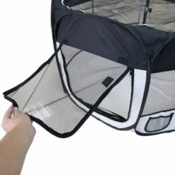 SIFREE Clôture Detachable Amovible Pour Animaux De Compagnie, Ronde A Huit Côtes-noir -Niche, chenil, enclos et parc pour chien Soldes 2022 32327266 4