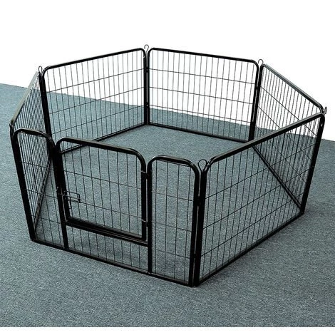 SIFREE Parc Enclos Pour Petits Chiens Chiots Lapin Exterieur Interieur 80 X60cm 6 Panneaux Avec Porte Noir 1 SIFREE Parc Enclos Pour Petits Chiens Chiots Lapin Exterieur Interieur 80 X60cm 6 Panneaux Avec Porte Noir